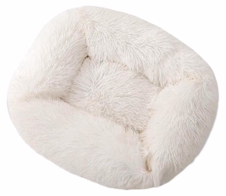 Cuccia per animali domestici, tappetino in peluche, cuccia per cani, cuccia per gatti, cesta per cani, colore bianco