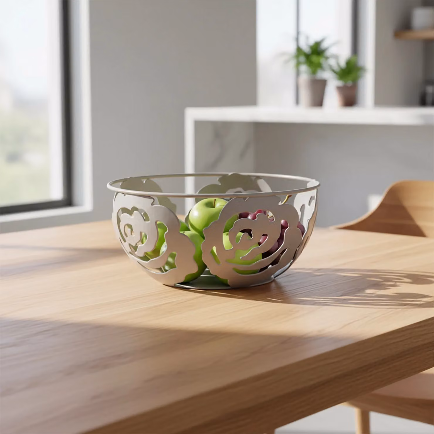 Centrotavola in metallo GUSTO CASA colore tortora Diametro: 24 cm, Altezza: 12 cm – 2