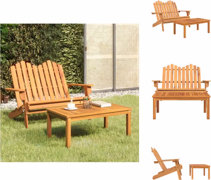 vidaXL Set da salotto da giardino 2 pezzi Adirondack in legno massiccio di acacia - Set di mobili da giardino