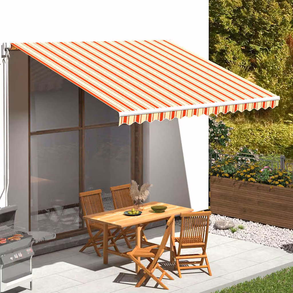 vidaXL Tessuto di Ricambio per Tenda da Sole in Poliestere, Giallo e Arancione, L 400 cm x P 295 cm