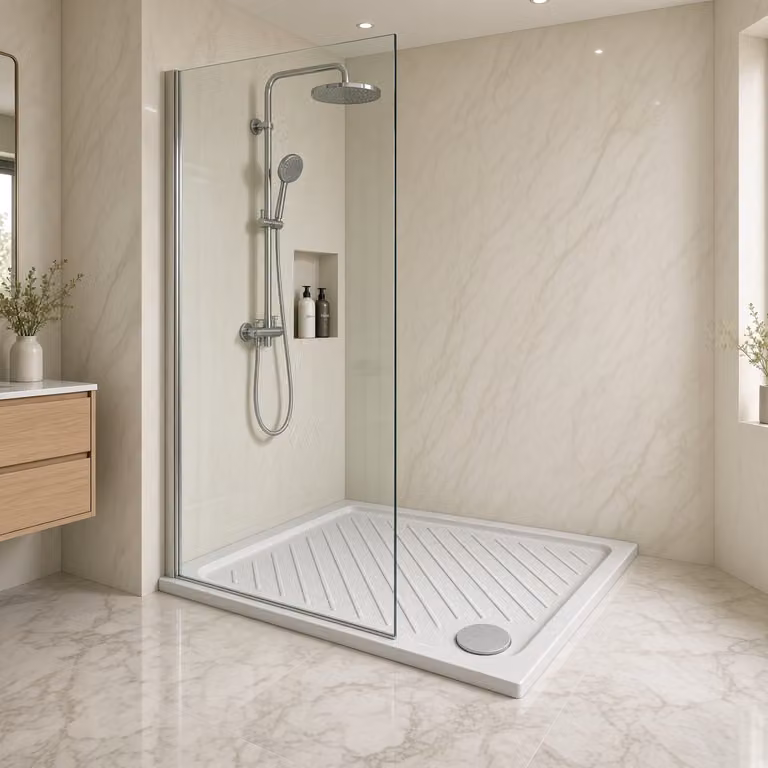 Piatto doccia quadrato CERAMICA DOLOMITE 75x75 BIANCO LUCIDO H 7 cm con antiscivolo - GEMMA 2