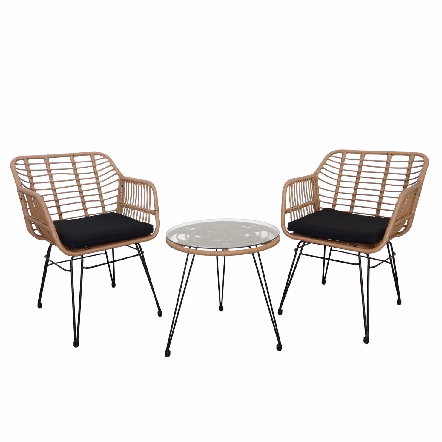 Bello Giardino | Set di mobili da balcone Buono - Marrone - Resistente alle intemperie - Tavolo rotondo 51 cm - 2 persone