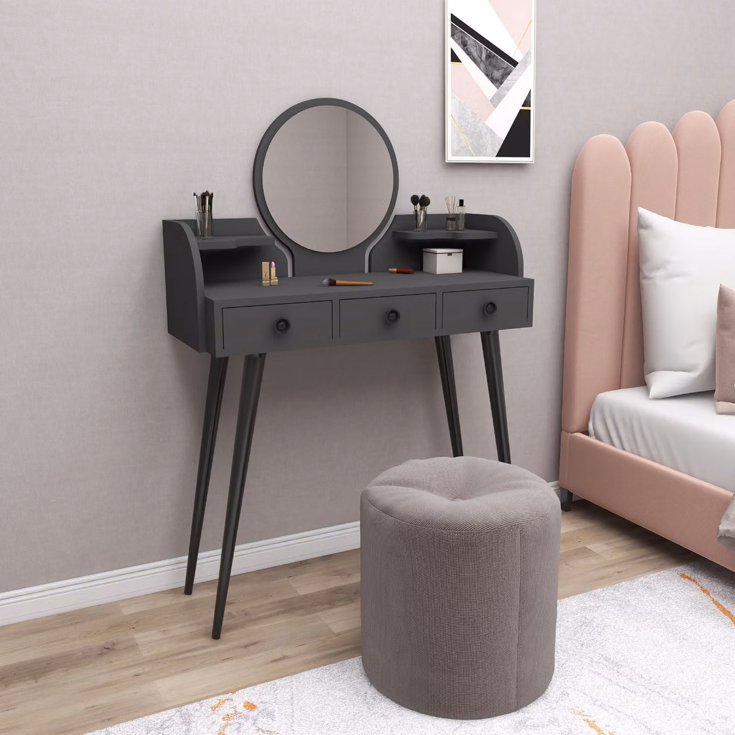 Skye Decor, Elegans - Antracite, Tavolini da trucco, Antracite, 133,6 x 93,6 x 37 cm