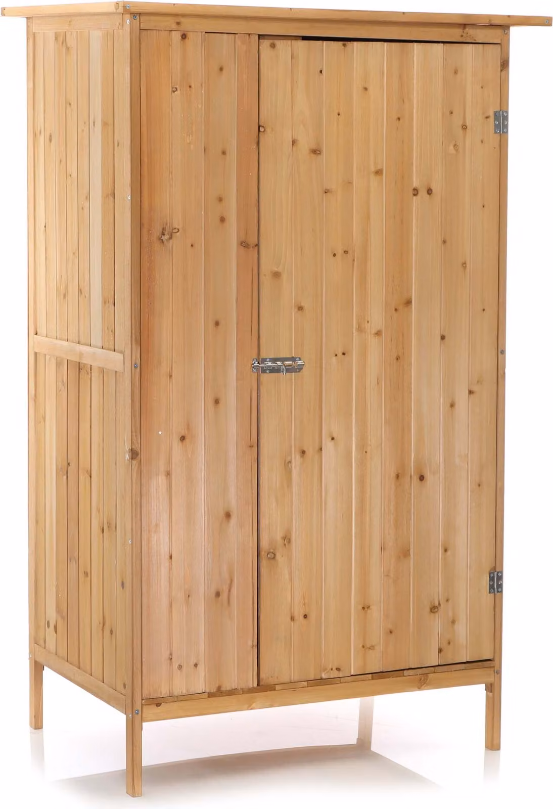 Casetta da giardino Wiltec con 1 porta in legno colore naturale 92 x 57 x 154 cm Casetta per attrezzi da giardino Casetta per attrezzi da giardino Armadio per attrezzi da giardino