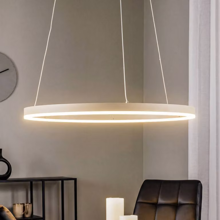 Lampada a sospensione Albiona Arcchio, dimmerabile, Crema / Ambra, Cucina, Metallo, Moderno, Lampada a sospensione