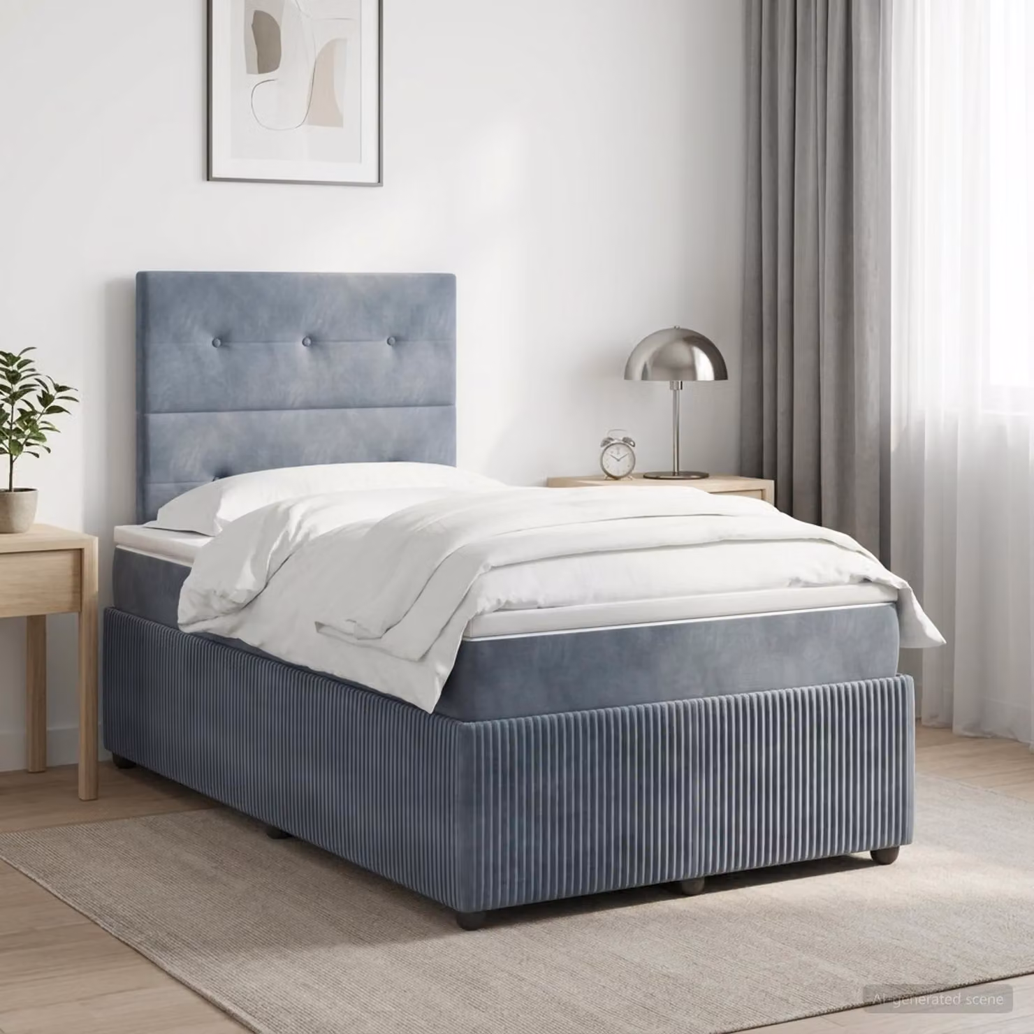 Maison Exclusive - Letto boxspring con materasso grigio scuro 120 x 200 cm velluto