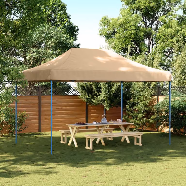 vidaXL Tenda da Festa Pieghevole Pop-Up Beige L: 440 cm, P: 292 cm, H: 315 cm