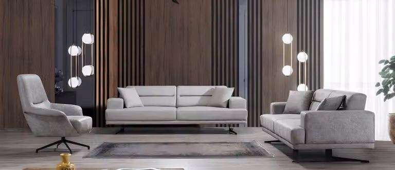 Sofagarnitur 3+1+1 Sitzer Garnitur Sofa Sessel Sofas Leder Polster Design Sitz