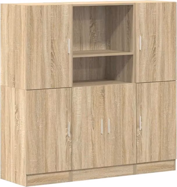 Set di Armadio pensile | Mobili da Cucina 3 pz Rovere Sonoma in Truciolato