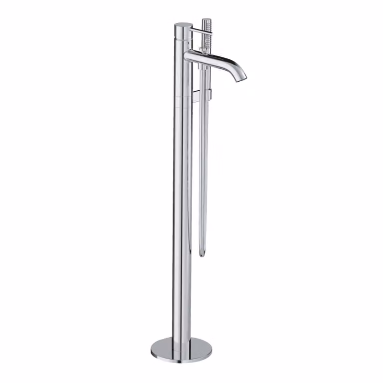 KLUDI BOZZ Mitigeur de bain et de douche, montage sur pied pour baignoire en pose libre, avec douchette à main, 385900576, 385900576