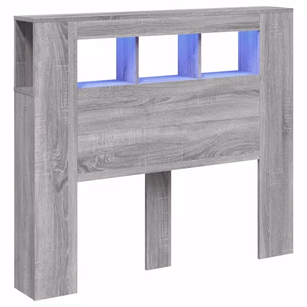 Testiera decorativa con LED e porta USB Design Mania, Grigio Sonoma, L 120 x P 18,5 x H 103,5 cm – 2