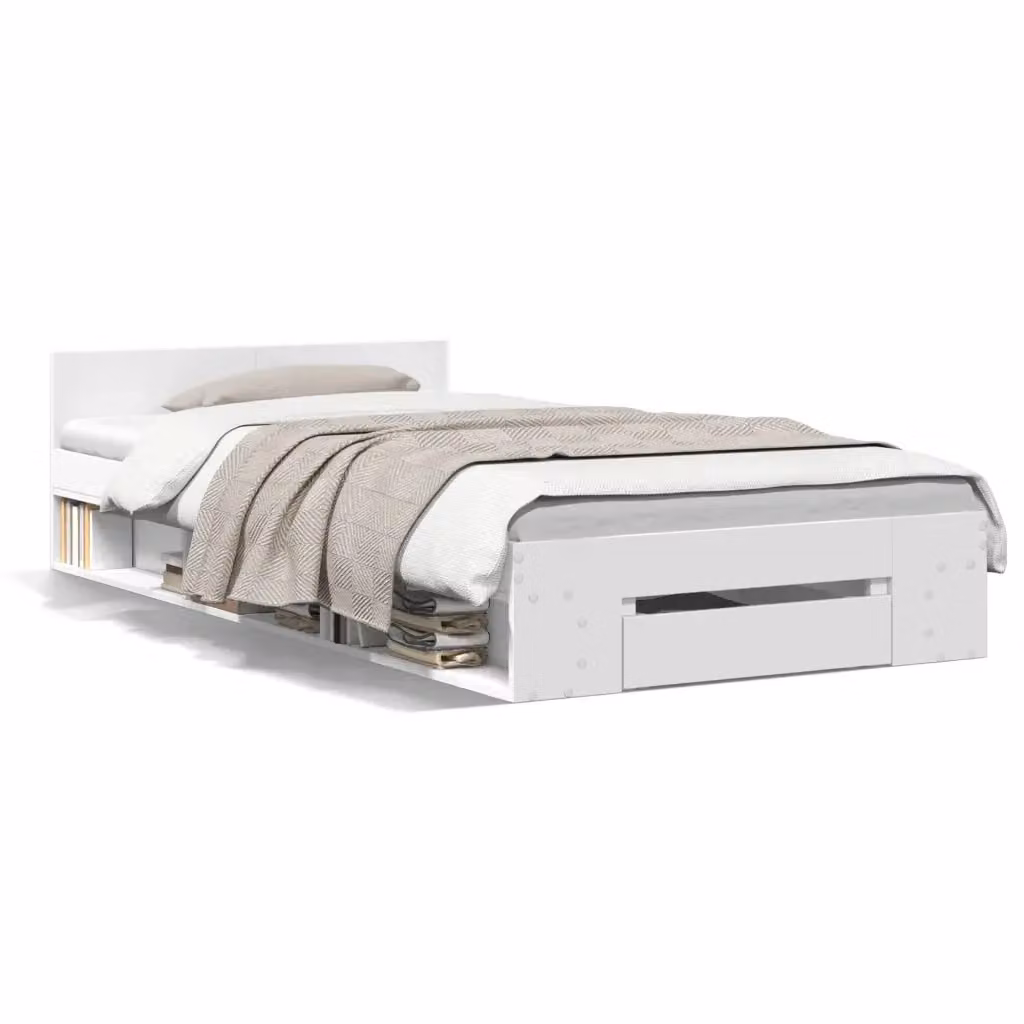 Giroletto con Cassetto vidaXL Bianco in Legno Multistrato L: 78 cm, P: 193 cm – 2