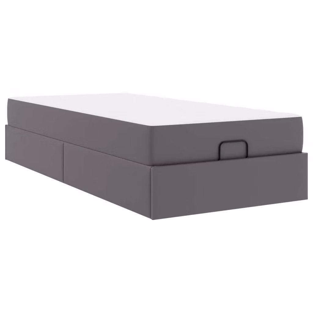Set letto vidaXL con materasso in schiuma, colore grigio, L/P/H: 200 x 100 x 43,5 cm – 2