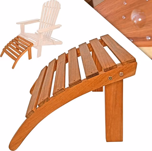 Poggiapiedi Casaria in legno di acacia marrone per sedie da giardino Adirondack L: 48 cm, P: 46 cm, H: 32 cm – 1