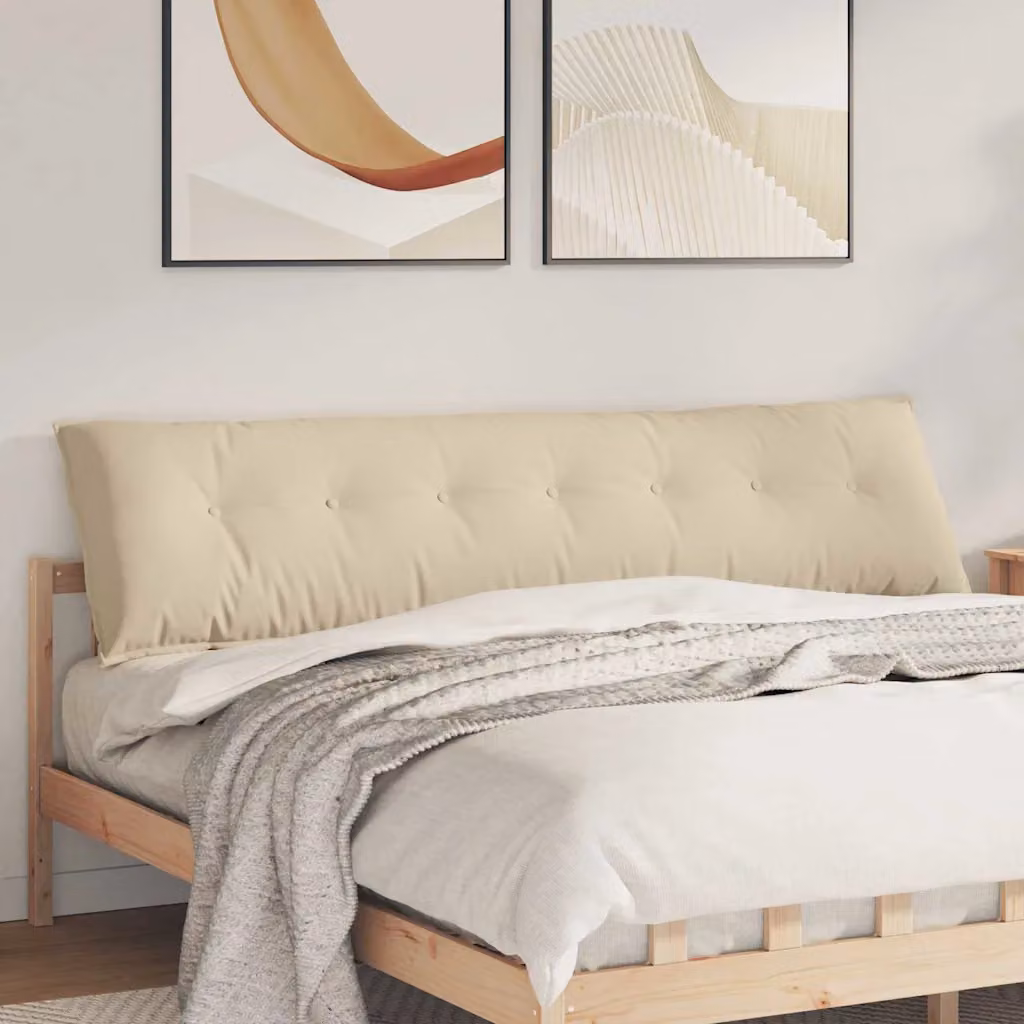 vidaXL Cuscino per Schiena Beige in Microfibra e Poliestere L: 200 cm, P: 50 cm