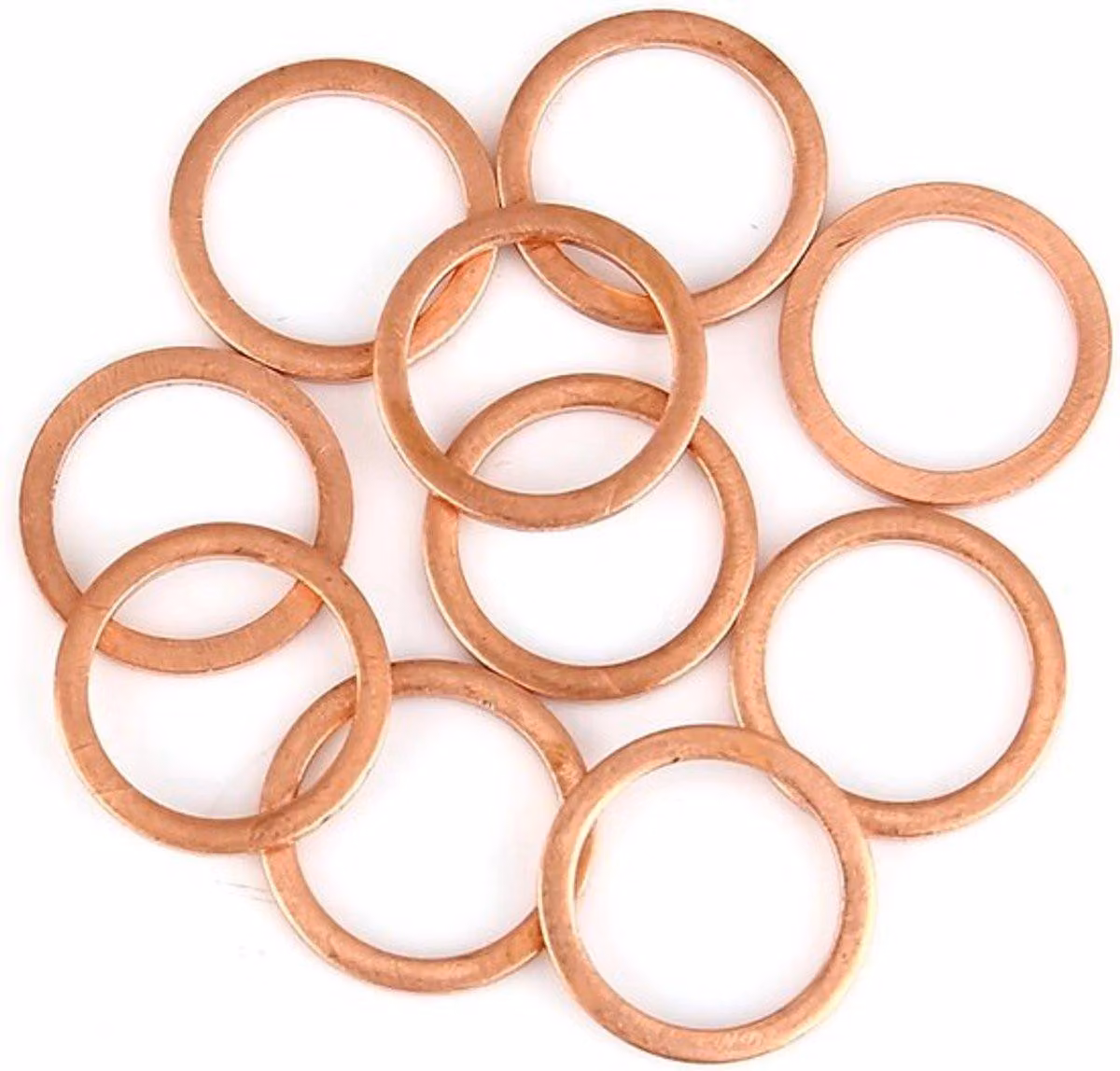 Guarnizioni in rame 14 x 18 x 1,5 mm, rondelle piatte per automobili - confezione da 10 pezzi