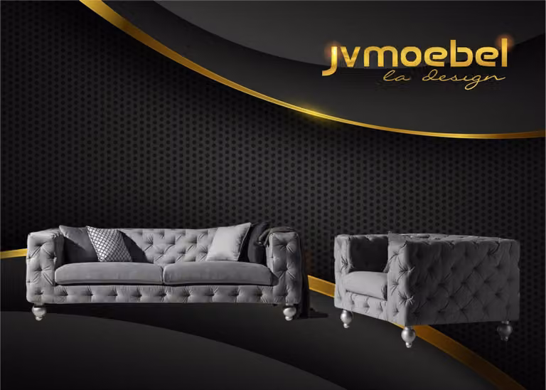 Garnitur Big Set 32 Sitzer Textil Sofa Couch Garnitur Modern Design Wohnzimmer