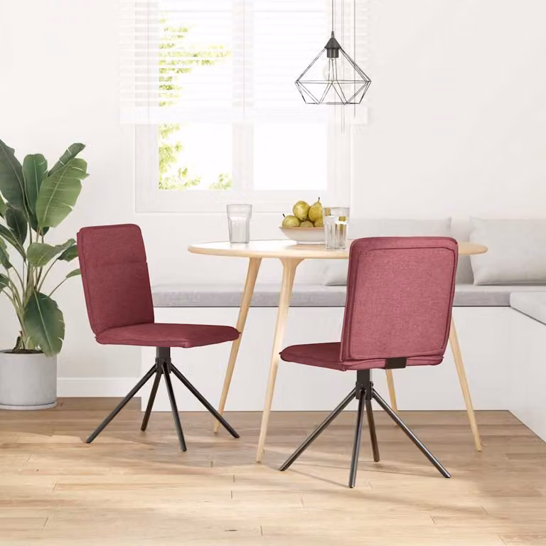 vidaXL Sedie da Pranzo 2 pz Rosso Vino in Tessuto