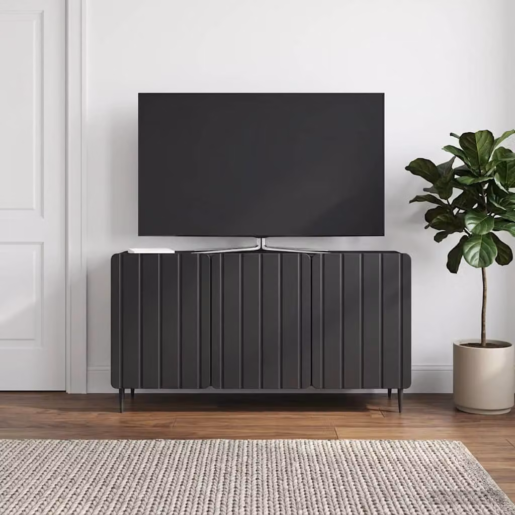 Carrello TV mobile vidaXL moderno in nero e legno ingegnerizzato L: 99 cm, P: 34,5 cm, H: 52 cm