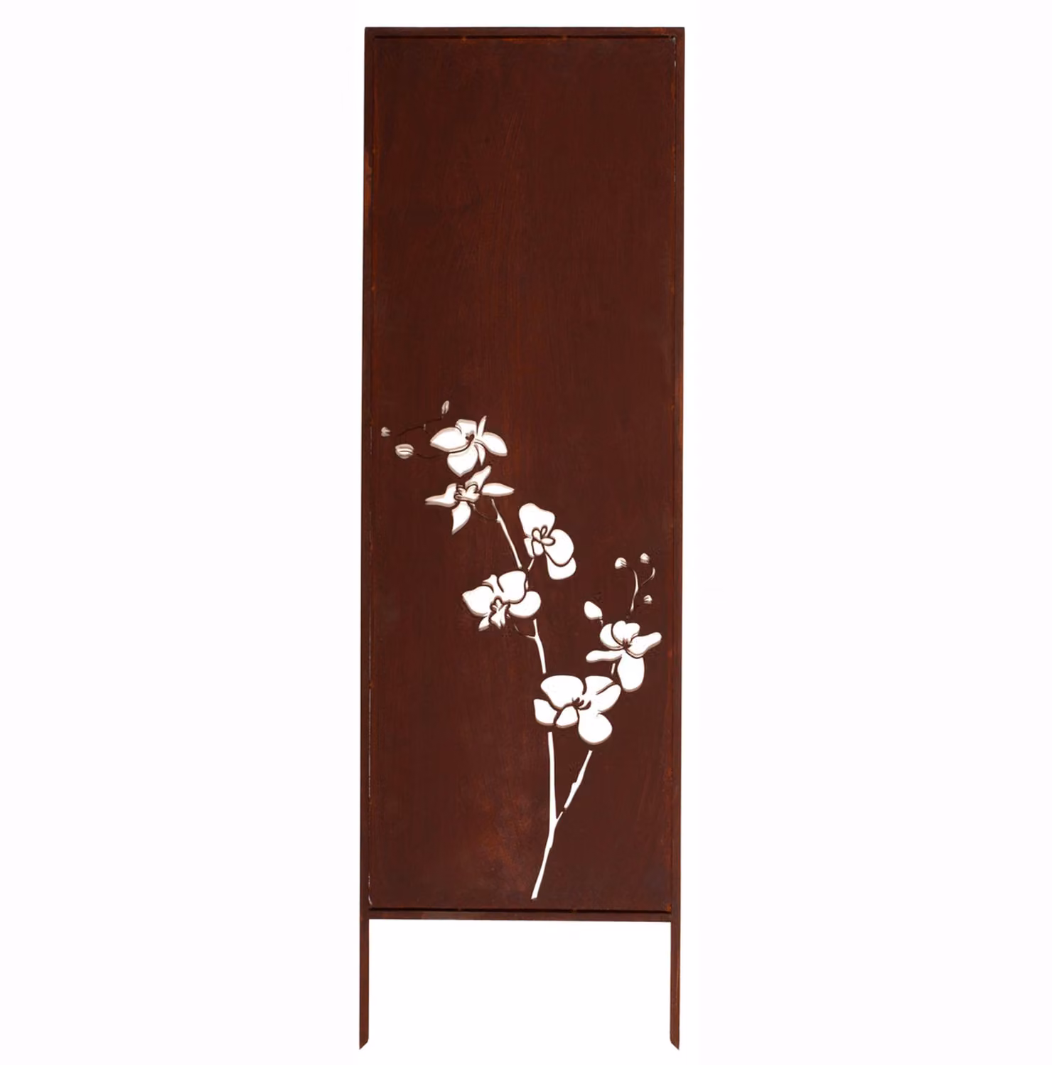 Paravento da Giardino Edelrost 160x50 cm Pannello Frangivista con Fiori di Orchidea