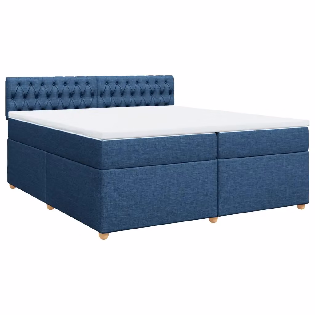 Letto con struttura in legno di pino e materasso imbottito vidaXL, Blu e Bianco, L/P: 200 x 200 cm – 2