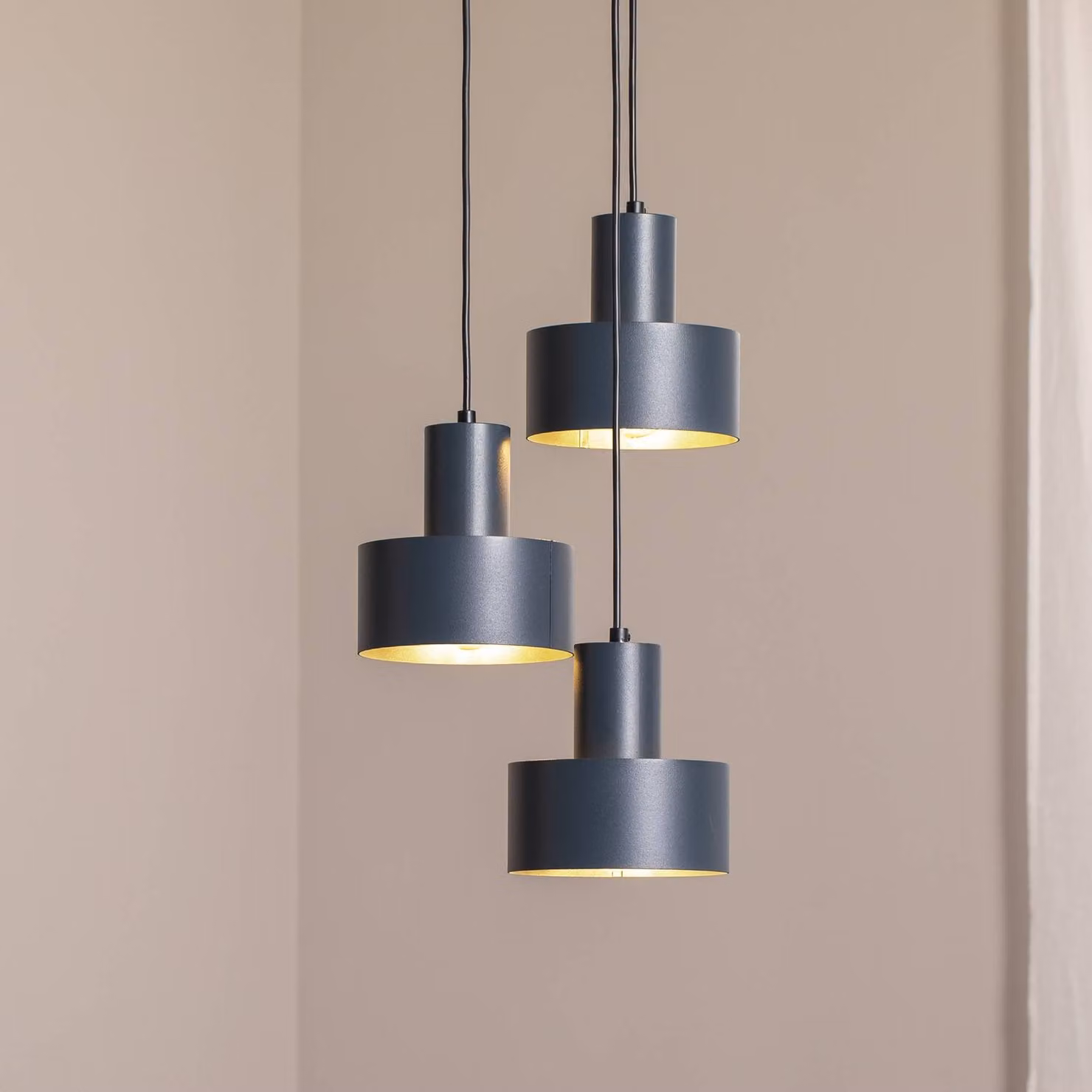 Lampada a sospensione Rif 3 SIGMA, dimmerabile, Nero, Soggiorno / Sala da pranzo, Metallo, Moderno, Lampada a sospensione