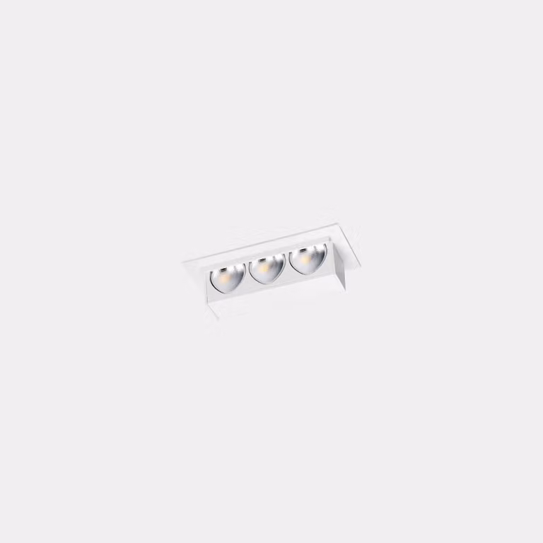 Ledsc4 - Plafoniera da incasso Bento, modello "Wall Washer" con 3 LED, finitura in alluminio nero