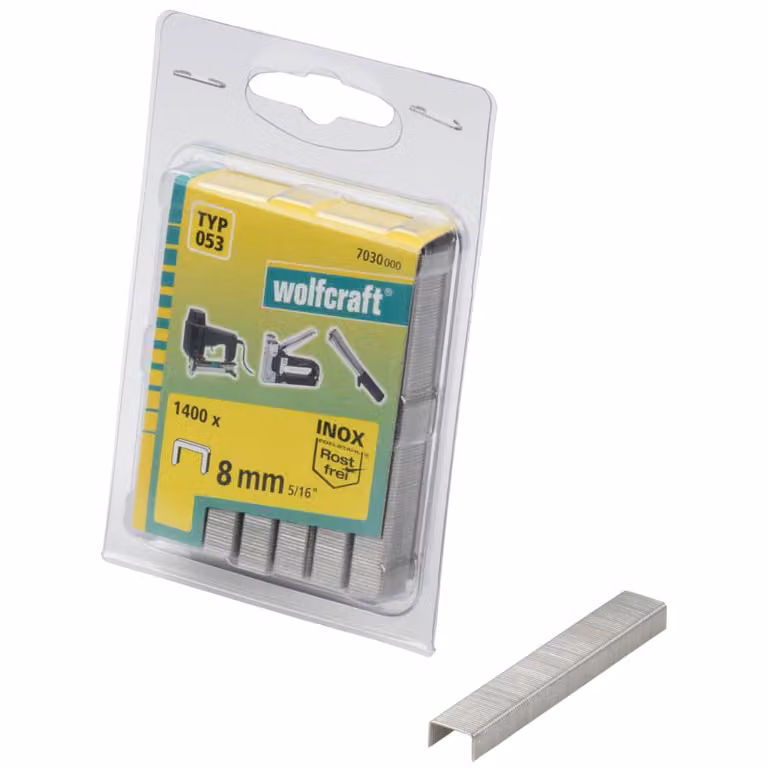 graffette wolfcraft tipo 053 1400 pezzi 8 mm 7030000