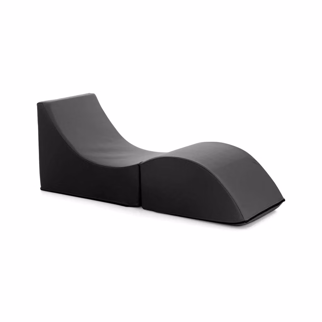 Pouf trasformabile in letto singolo e chaise longue Arbil di Talamo Italia in ecopelle nera, L: 130 cm, P: 50 cm, H: 50 cm – 2