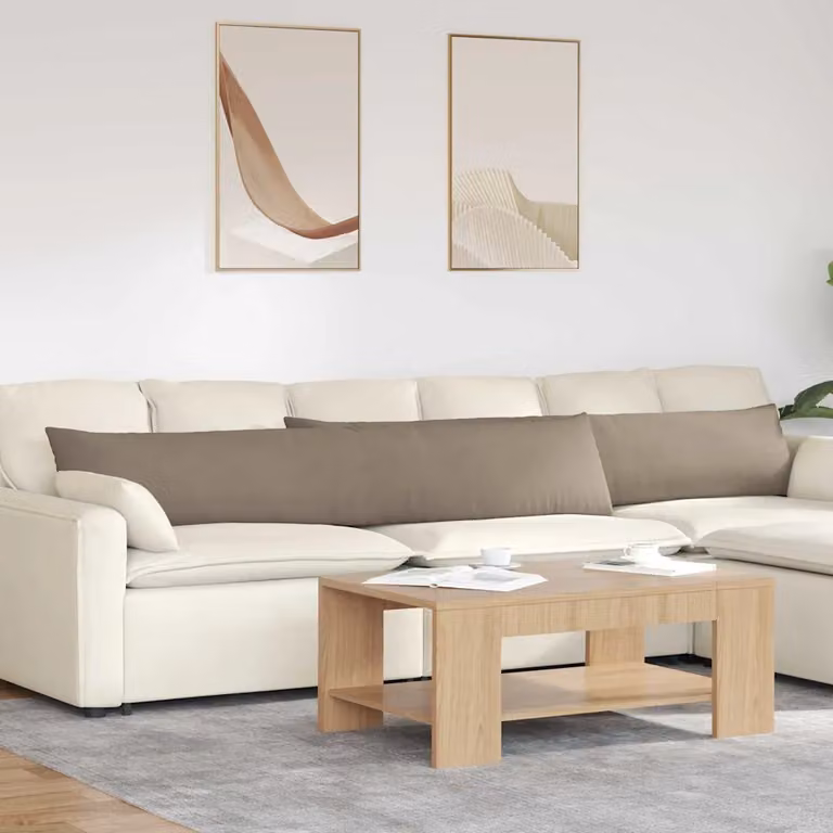 Set di 2 cuscini da divano vidaXL in tessuto con fodera rimovibile, L 200 cm x P 40 cm