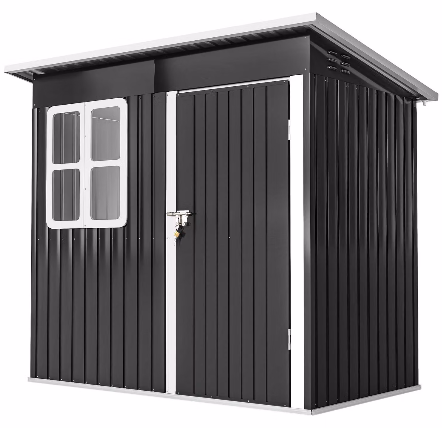 Casetta da giardino Outsunny da 2,55 m², con tetto a una falda, 221 x 133 x 190/173 cm