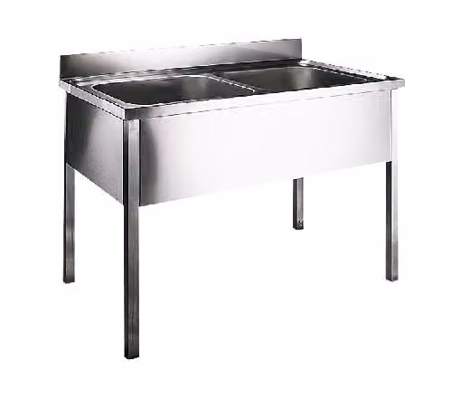 Sanela Lavelli in acciaio inox - Lavello in acciaio inox 1200x700x850 mm, su piedistallo SLUN 16