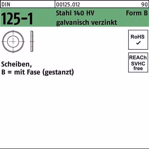 Dischi Reyher DIN 125 St. 140 HV B 70 vz 001250120700000 (5 pezzi)