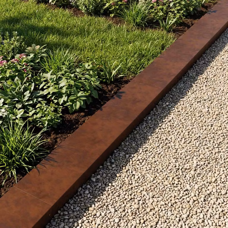 Set di 2 profili di copertura per giardino vidaXL in acciaio, colore marrone, L 100 x P 20 x H 5 cm