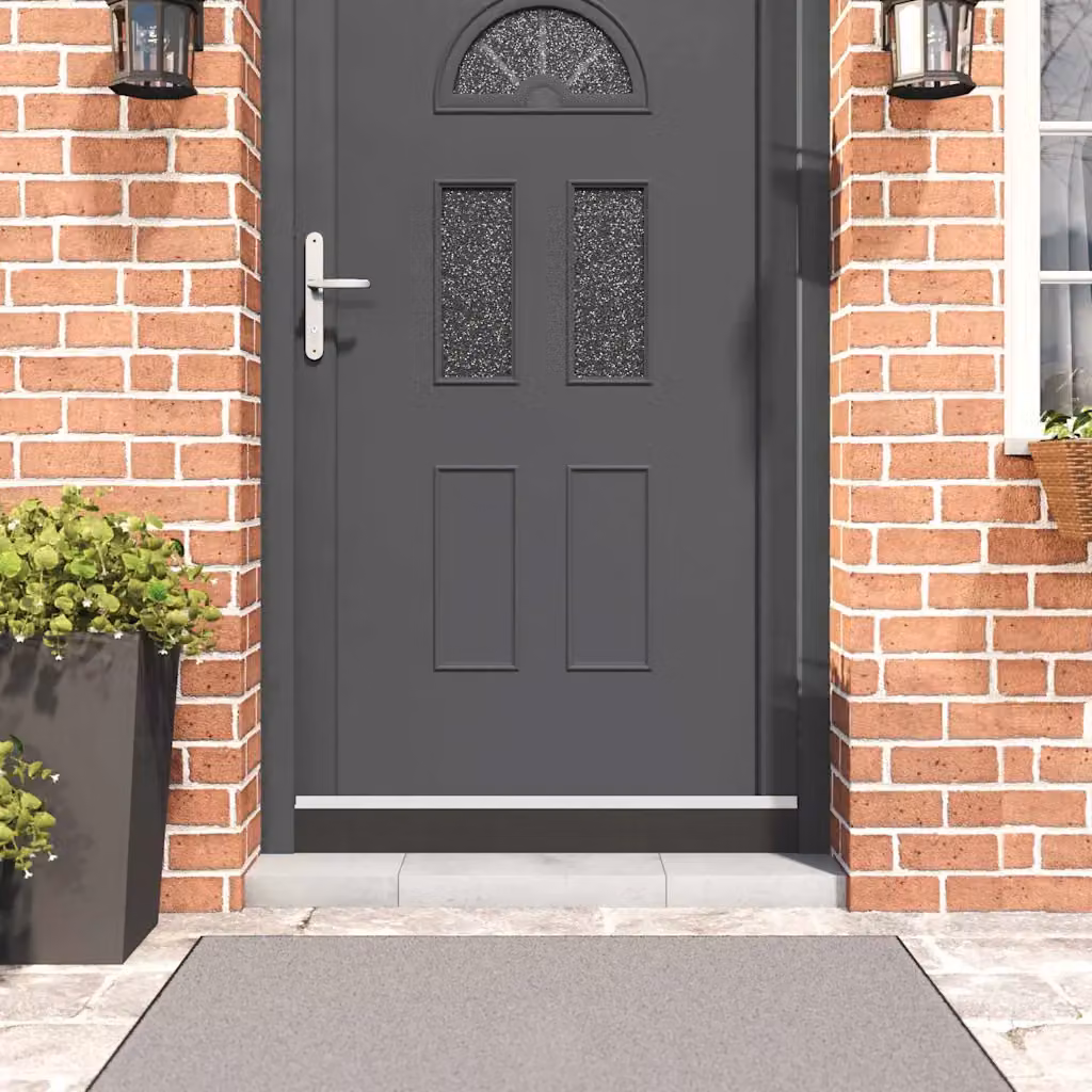 Set di 6 spazzole autoadesive per porte vidaXL in lega di alluminio, colore bianco, L: 100 cm