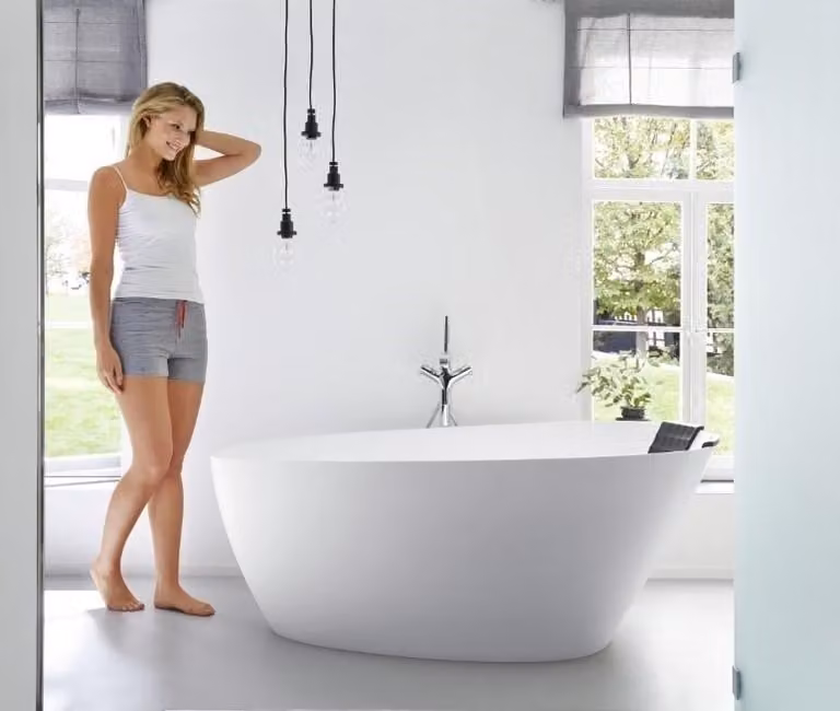 RIHO Toledo baignoire en pose libre, SOLIDSurface, 158x110x62cm, 301 Betteres, B126002F02, B126002F02