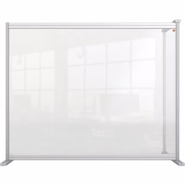 Divisorio per scrivania allungabile Premium Plus telaio in alluminio acrilico 1200x1000mm trasparente