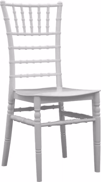 Set di 4 sedie Chiavarine GRANDSOLEIL in polipropilene bianco per uso professionale L/P/H: 42 x 42 x 93 cm