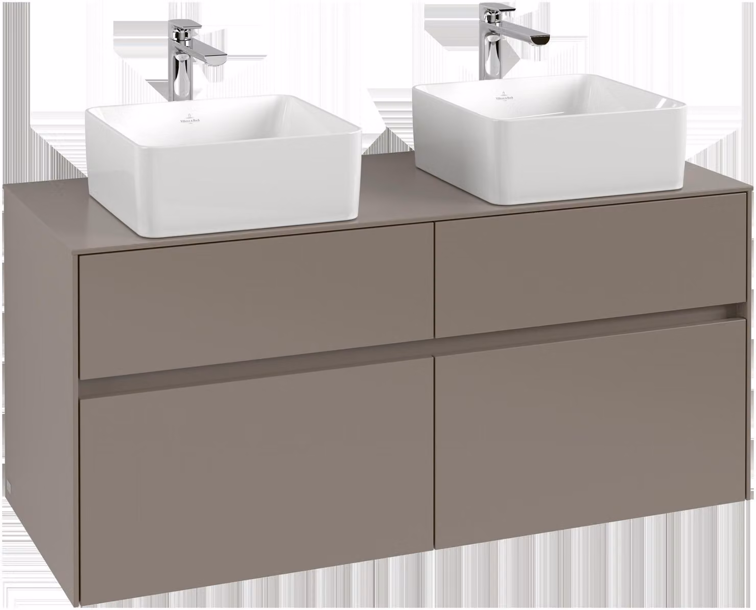 Villeroy & Boch Collaro Meuble sous-lavabo, 4 tiroirs, pour 2 lavabos, montage mural, 1200x548x500mm, C04400VL, C04400VL