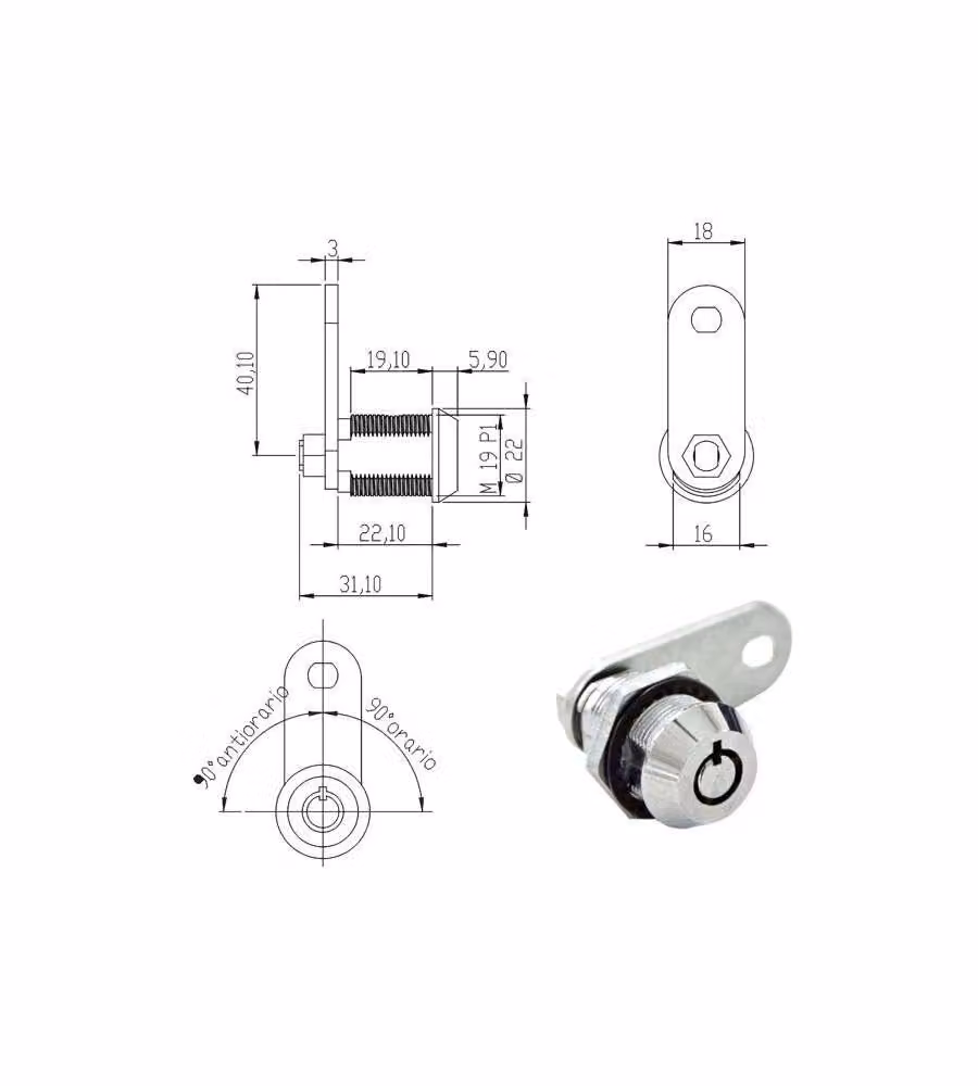 Cilindro Levetta Mm 22 Tubolare 100852 Omr