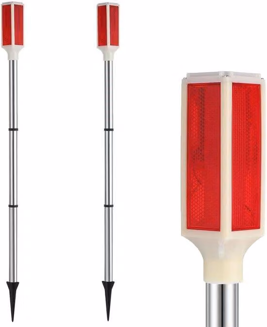 Set di 2 luci di segnalazione esterne a energia solare, catarifrangenti stradali e lampeggianti di segnalazione a energia solare per esterni.