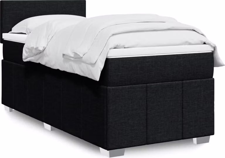 Maison Exclusive - Giroletto a Molle con Materasso Nero 90x190 cm in Tessuto