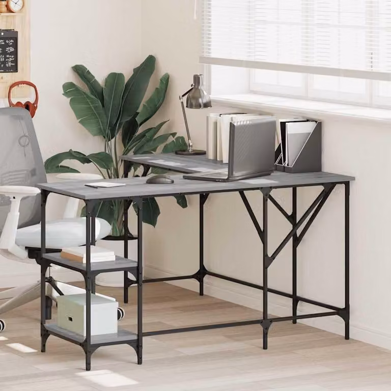 Scrivania Bureau Sonoma, colore grigio, dimensioni 139 x 139 x 75 cm