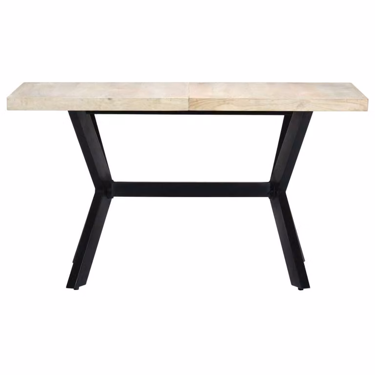 Tavolo da Pranzo 140x70x75 cm Legno Massello di Mango Sbiancato