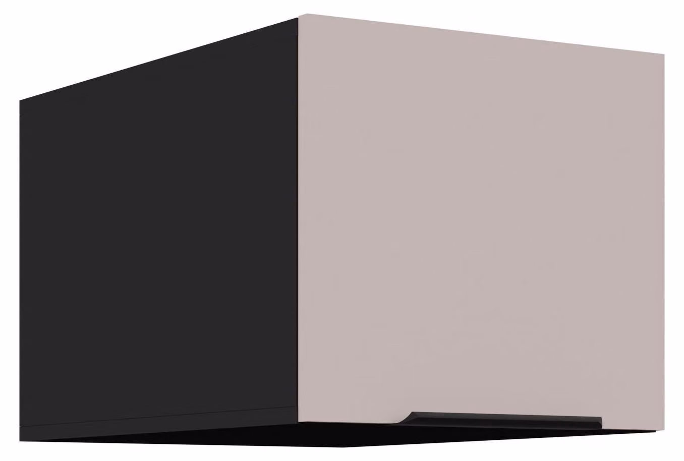 Armadio a colonna alto, 40 cm, cucina ARONA, colore beige "cashmere" e nero opaco. Ideale per cucine compatte o blocchi cucina