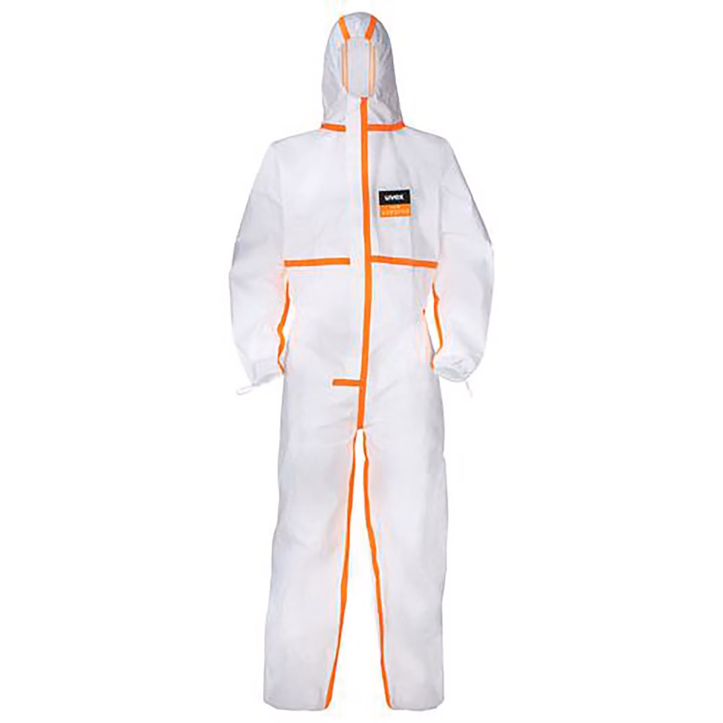 uvex 9837512 tuta protettiva monouso uvex 4B, bianco/arancio, XL
