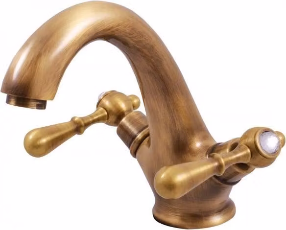 Miscelatore per lavabo in cristallo ROMANTIC con sifone in cromo, ottone o oro RAV SLEZAK
