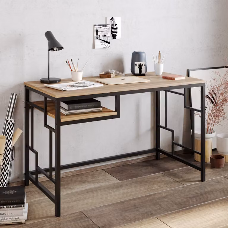 Skye Decor, Victory - Nero, Scrivania, Nero, 100% PANNELLI DI PARTICELLE RIVESTITI IN MELAMMINA, 120 x 60 x 75 cm