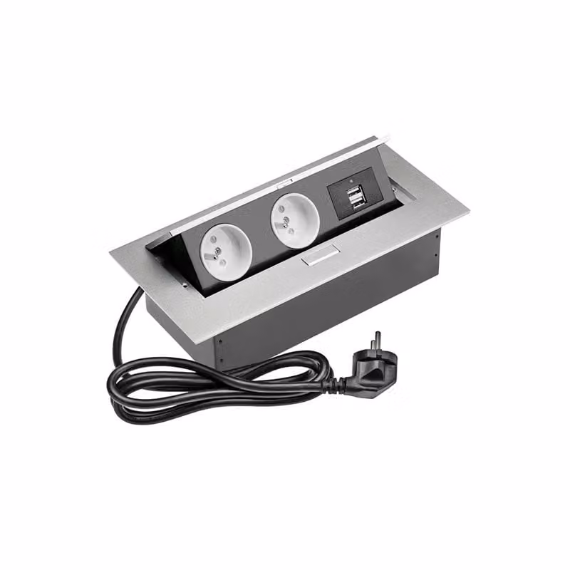 Presa integrata GTV AE-PBU2GU-53 2 vie+2xUSB argento
