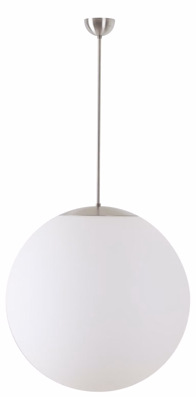 OSMONT ISI40057 ISIS P5 PM-M Lampada a sospensione in plastica, acciaio inossidabile spazzolato / bianco, grado di protezione IP40, 25 W, E27